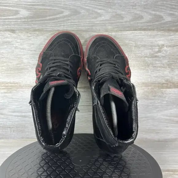 Vans Men’s Sk8-Hi Flame Black Suede High Top Sneakers Size 10 - Picture 6 of 8